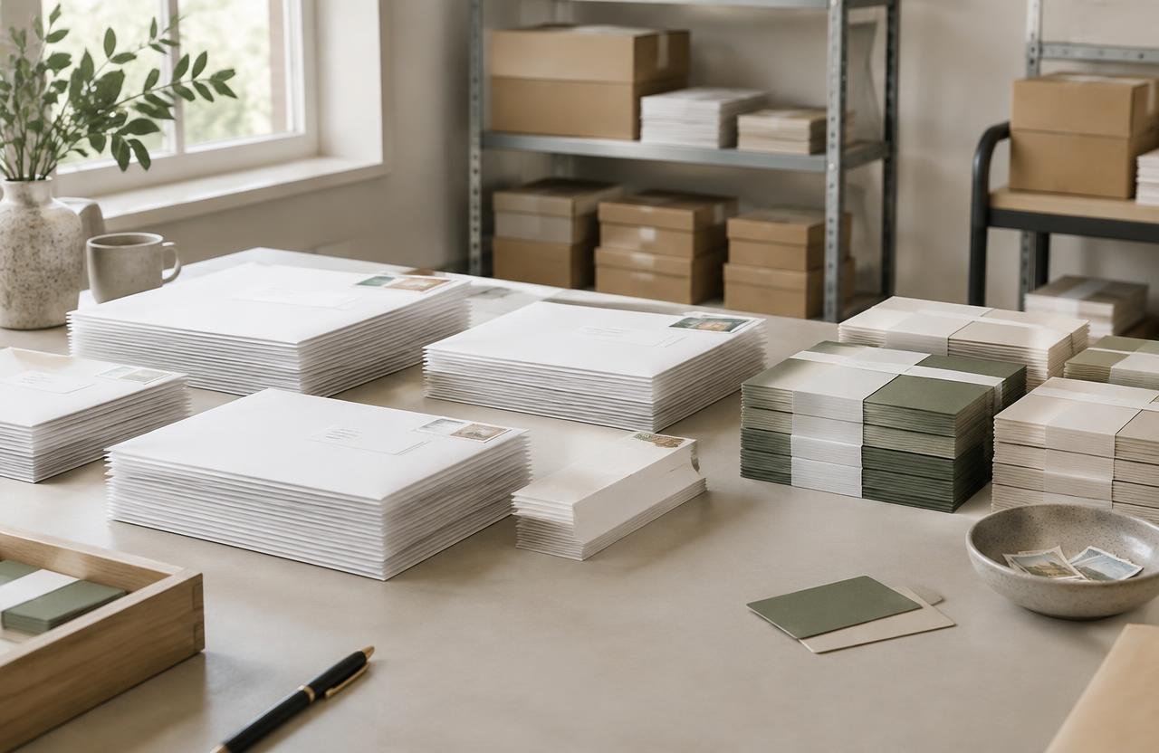 Illustration of stacked membership mailings